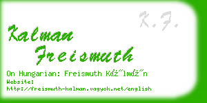 kalman freismuth business card